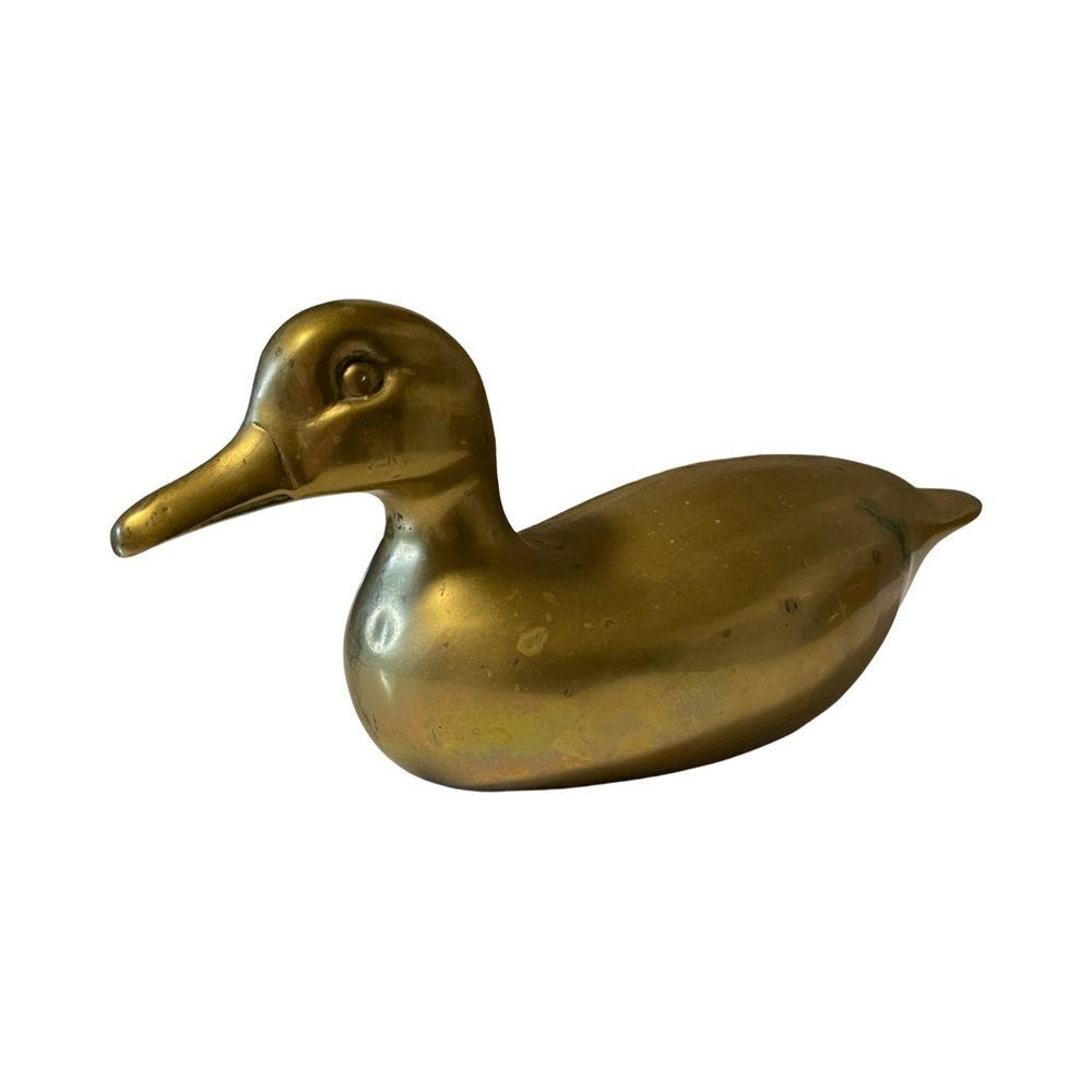 ✨ Vintage Heavy Brass Duck Figurine – 10” Long 🦆 - Picture 3 of 8